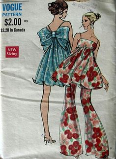 two women's dresses are shown on a piece of paper with the pattern in red, white and blue