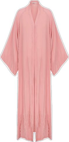 Pink Modest Abaya For Spring, Modest Pink Abaya For Spring, Elegant Long Pink Thobe, Spring Daywear Abaya, Abaya With Pearls, Kith And Kin, Fashion Jewellery, Independent Designers Fashion, Badger