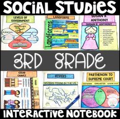 social studies 3rd grade interactive notebooks for students to use in their homeschool