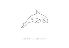 one line killer whale on white paper with the words'one line killer whale '