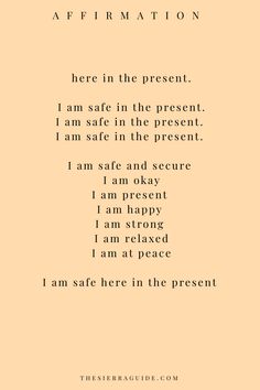 a poem written in black and white on an orange background with the words, i am safe