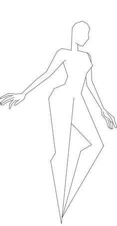 a line drawing of a woman standing with her arms outstretched and legs spread out to the side