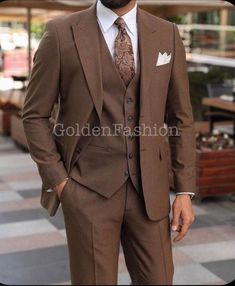 This is a Classy Rust Brown color 3 Piece Suit by Goldenfashionstore /crafted from high quality fabric and imported materials. Our products are handcrafted by experienced tailors who make sure the that the stitching is precise, lining is proper and the overall product is sturdy enough to not go out of shape for more than a few years. Also all our products have extra margins in their length, sleeves, sides so it's easily alterable if your size changes after some time. To see more available colour Wedding Suit Groomsmen, 3 Piece Suit Men, Suit Groomsmen, Suit Prom, Elegant Suit, Suit Groom, Trendy Suits