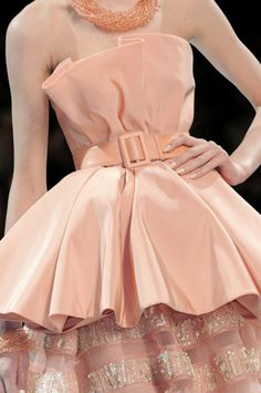 Mode Pastel, Haute Couture Details, Dior Collection, Christian Dior Haute Couture, Shades Of Peach, Peach Blush, Dior Haute Couture, Christian Dior Couture, Couture Details