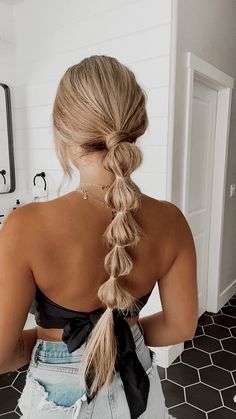 Styles Ponytail, Hair Hoco, Fishtail Braid, A Ponytail, Hoco Hair, Easy Hairstyles For Long Hair, Homecoming Hairstyles, Aesthetic Hair