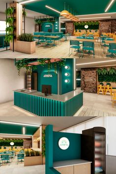 design-de-lanchonetes Restruant Designs Interior, Restaurant And Cafe Interior Design, Cafe Wall Ideas, Cafeteria Design Ideas, Design Cafe, Creative Cafe Interior, Fast Food Interior Design, Restaurant Decoration Ideas, Ideas Para Restaurantes Decoracion