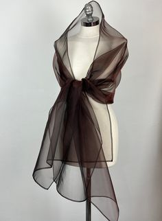 A very elegant and luxury shawl for your wedding dress made of the finest organza Color: brown Size : 200 cm x 60 cm ( approx) You can wear it on your shoulders or you can use any brosche to close it. More colors available, please ask. Copper And Brown Bridesmaids Dresses, Brown Dress With A Shawl, Luxury Shawl, Organza Shawl, Wrap Shrug, Evening Dress Wedding, Dress Bridesmaids, Brown Accessories, Brown Chocolate