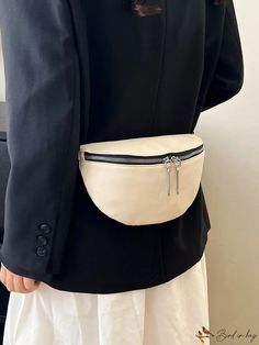 BirdinBag - Lychee Pattern Lady Breast Bag: Fashionable and Versatile Shoulder Messenger Bag Word Wrap, Waist Bags, Shoulder Messenger Bag, Saddle Bag, Waist Bag, White Patterns, Sling Bag, Saddle Bags, Saddle