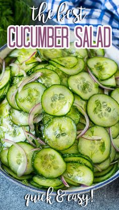 the cover of delicious cucumber salad is shown