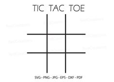 the tic tac toe is shown in black and white, with an image of a