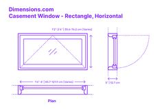 the measurements for a window and door frame