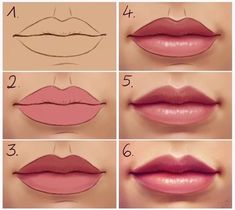 the steps to draw lips in different ways