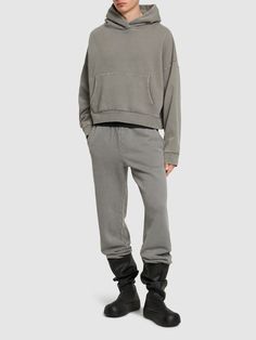 Non-detachable hood. Ribbed cuffs and hem. One front kangaroo pocket. Model is wearing a sizeM Entire Studios, Sport Swimwear, Pocket Model, Sports Sweatshirts, Crossbody Messenger Bag, Sports Brands, Detachable Hood, Sports Top, Swim Accessories