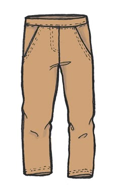 a drawing of a pair of brown pants