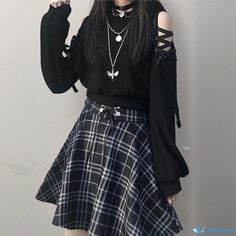 Orcajump - Adorable Cat Ear Hoodie and High-Waisted Skirt Set - Exuding Sweetness and Charm Cat Ear Hoodie, Emo Outfit Ideas, Emo Outfit, Emo Aesthetic, Clothing Design Sketches, Dream Outfits, Emo Outfits, Cat Ear, Clothing Design