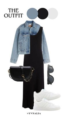 Denim Jacket Outfit With Dress, Uni Modest Outfits, Modest Summer Casual Outfits, Denim Style Hijab, Denim Hijab Outfit, Denim Jacket Dress Outfit, Denim Jacket Outfit Hijab, Dress With Denim Jacket Outfit, Denim Outfit Hijab