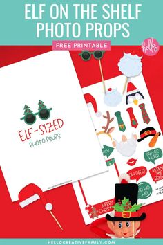 elf on the shelf photo props with free printables