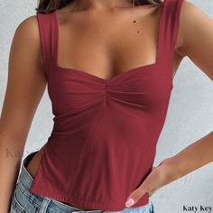 Womens Solid Color Halter Neck Tank Top with Open Back Design Jennie Garth, Open Back Tank Top, Backless Tank Top, Europe Outfits, Halter Tank Top, Backless Blouse, College Fits, Summer Fits, Vest Top