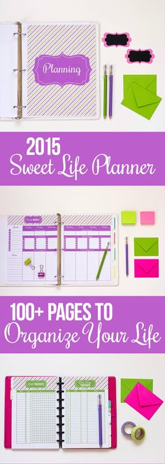 the 2013 sweet life planner is displayed on top of a desk with pens, notebooks and other items