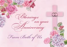 From Both of Us Religious Wedding Anniversary Rings Cross Flowers card Rings Cross, Flowers Card, 65th Anniversary, Religious Wedding, Christian Cards, Wedding Anniversary Rings, Wedding Anniversary Cards, Holiday Postcards, Daughter Of God