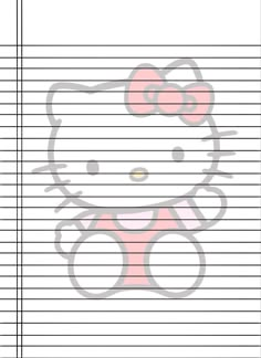 the lined paper has hello kitty on it