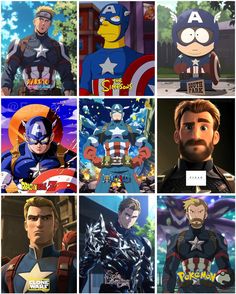 the avengers and captain america characters in cartoon form