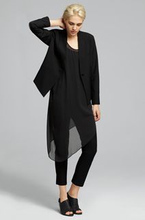 EILEEN FISHER Spring Icons Collection: High Back Jacket + Silk Asymmetrical Dress + Slim Ankle Pant Musician Clothes, Camel Outfits, Casual Chic Summer, Parisian Chic Style, Simple Wardrobe, Minimal Classic