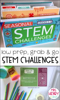 Low Prep Stem Challenges, Stem Bins, Stem Club, Elementary Stem Activities, Steam Ideas, Stem Classes, Stem Elementary, Teaching Stem, Stem Lab