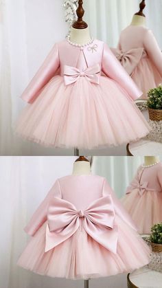 Christmas Pink Princess Dress Birthday Princess Dress, Pink Princess Dress, Baby Girl Princess Dresses, Christmas Dress Baby, Toddler Girl Dress, Toddler Birthday Party, Girls Dresses Sewing, Sewing Baby Clothes