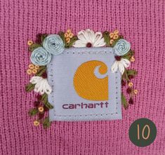 Hand Embroidered Floral Carhartt Beanie - Etsy Carhartt Beanie, Hand Embroidered, Winter Hats, Embroidery, Floral