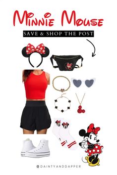 Mini Mouse Outfit Ideas, Disneyland Attire For Women, Disney World Outfit Ideas Summer, Minnie Mouse Outfit Ideas, Bounding Disney, Fancy Disney Outfits, Disney World Inspired Outfits, Disney Looks Outfits, Cute Outfits To Wear To Disney World