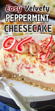 Easy Velvety Peppermint Cheesecake Peppermint Swirl Cheesecake, Peppermint White Chocolate Cheesecake, Easy Stuffing Recipe, Peppermint Cheesecake, White Chocolate Cheesecake, Chocolate Crust, Thanksgiving Food Desserts