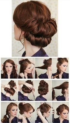 Bun Ideas, Step By Step Hairstyles, Hair Styles 2014, Peinados Fáciles Para Cabello Corto, Short Wavy, Penteado Cabelo Curto, Hair Updo, Hair Bun, Long Hairstyles