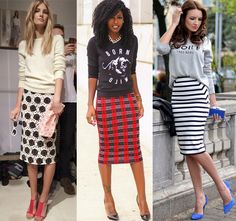 Pencil Skirt Outfits Casual, Skirt Diy, Pencil Skirt Casual, Pencil Skirt Outfits, Pencil Skirt White, Striped Skirt, Pencil Skirts, Business Outfit, A Pencil