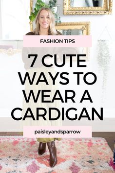 Wondering how to wear a cardigan? Here are 7 different outfit ideas for a cardigan! Dress it up or dress it down - here is how to wear a cardigan. How To Style Grandpa Sweaters, Styling An Oversized Cardigan, How To Style A Cropped Cardigan, Beige Cardigan Outfit Winter, Tie Up Cardigan Outfit, Cardigan Outfit 2024, How To Style Long Cardigans, How To Wear Cardigans Ideas, How To Wear A Cardigan