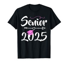 PRICES MAY VARY. Celebrate academic milestones with this Senior 25 shirt! Perfect for graduates from kindergarten and middle or high school to college. Wear it proudly at grad parties, adorned with a graduation cap, tassel, and decorations. Class of 2025, it's time to shine! This versatile tee makes a great gift for teen girls or boys, parents or grandparents, and more. Embrace the joy of graduation and show off your diploma. Get yours now and commemorate your educational journey! Lightweight, C Letter Print T-shirt For Graduation, Graduation Cap Tassel, Senior Class Shirts, College Wear, High School Graduation Gifts, Class Shirt, Senior Shirts, Graduation Shirt, Class Of 2025