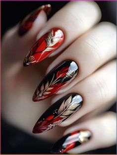 Interesting New Years Nail Designs Ideas 2024 | New Years Eve Party Nails Gold Nail Art Ideas, Fall Red Nails, Holiday Manicure Ideas, Gold Christmas Nails, Cranberry Nails, Gold Glitter Nail Polish, Fall Thanksgiving Nails, Holiday Manicure, Birthday Nail Designs