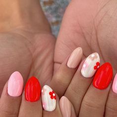 licensed nail tech | south ogden, ut on Instagram: "NAIL EXPO DAY 😝✨ #nails #nailday #nailtech #nailsnailsnails #nailsofinstagram #utahnails #utnails #southogdennails #ogdennails #rednails #summernails #nailinspo #nailinspiration #funnails #flowernails #mynailgirlness #almondnails #longnails #luminarynailsystems #luminary #gelnails" Viral Nail Designs, Spring To Summer Nails, Nail Designs With Red, Short Nail Designs Red, Anniversary Nails Ideas, Luminary Nails Design, Luminary Nails, 2023 Nail, August Nails