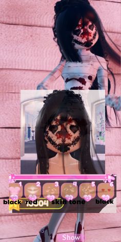 horror face!  themes: halloween, nightmare, horror movie... Horror Face, Fancy Dress Code, Masc Outfits, Adorable Homes Game, Aesthetic Roblox Royale High Outfits, Theme Dress, Hair Dye Colors, Dress Makeup, Roblox Roblox