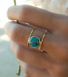 Black Hills Gold Jewelry, Turquoise Gold Ring, Chalcedony Ring, Everyday Ring, Ringe Gold, Copper Turquoise, Turquoise Rings, Jewelry Wedding, Boho Stil