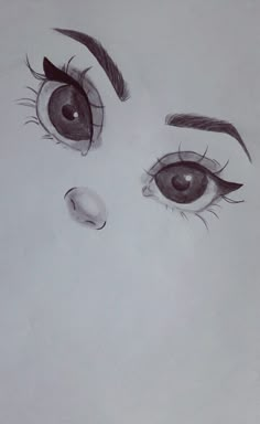 a drawing of a woman's face with her eyes closed and eyebrows drawn in pencil