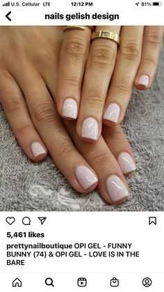 Wedding Nail Colors, Wedding Day Nails, Opi Gel Nails, Bridesmaids Nails, Nails Opi, Summer Gel Nails, Milky Nails, Subtle Nails, Wedding Nail