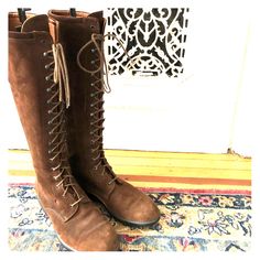 One Of A Kind Lace Up Brown Suede Boots With A Few Marks In The Leather But In Very Good Condition. Classic Style. Would Look Cute With A Short Pleated Skirt For Spring Time! Suede Brown Boots, Short Pleated Skirt, Pleated Skirt Short, Brown Suede Boots, Spring Skirts, Family Photo Outfits, Suede Boots, Brown Suede, Brown Boots