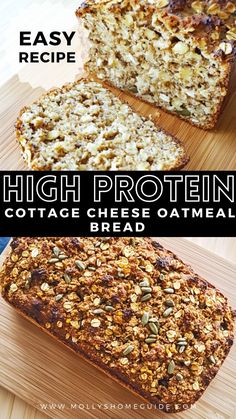 an image of high protein cottage cheese oatmeal bread