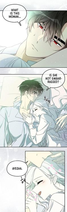 the comic page shows two people in bed, one is kissing and the other has his head