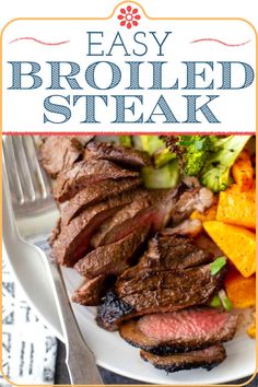 the cover of easy broiled steak