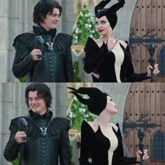 maleficent and femaleficent characters in costumes