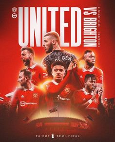 the manchester united team is shown in this promotional poster for their upcoming match against liverpool