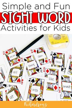 the simple and fun sight word activities for kids are perfect to use with your students