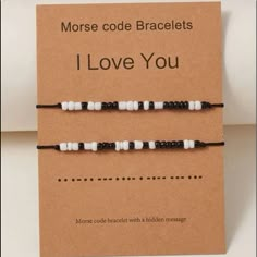 Morse Code 2 Pack Couples / Friends I Love You Bracelets. ** Brand New ** - Non Smoking Home. - Original Packaging. - Non Smoking Home. - Super Cute! - Adjustable. Bundle And Save I Love You More Bracelet, Code Morse, Morse Code Bracelets, Code Bracelets, Bead Decor, Bracelet Couple, Morse Code Bracelet, Diy Bracelets Easy, Diy Bracelet Designs